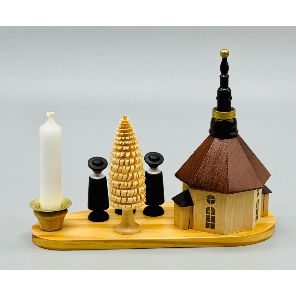 Seiffen Carolers Church Candle Holder Wood German Erzgebirge Zeidler Holzkunst - Picture 5 of 10